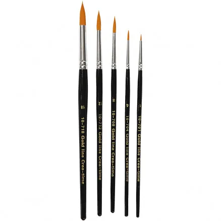 Gold Line-penslar, nr 1–18, B: 2–7 mm, rund, 5 st.