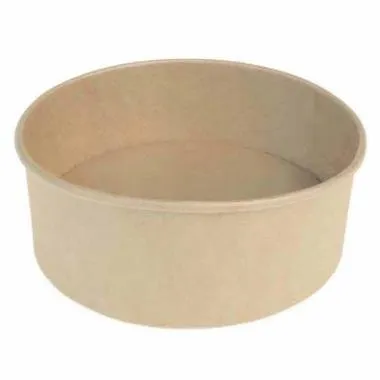 Salladsskål Catersource rund 1000 ml Ø150 mm x 78 mm brun kraft med PE